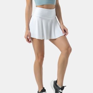 Halara Everyday Cloudful Air Fabric 2-in-1 Pocket Tennis Skirt-Lucid White S
